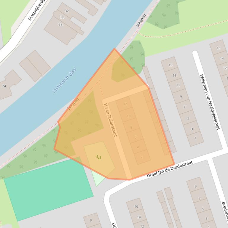 Kaart van postcodegebied 3417BE.