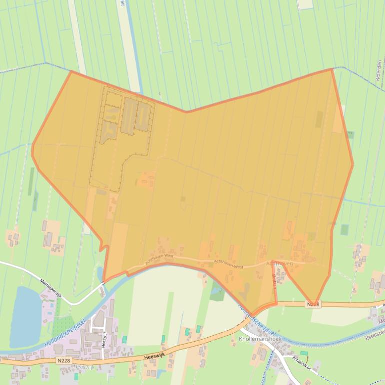 Kaart van postcodegebied 3417BW.