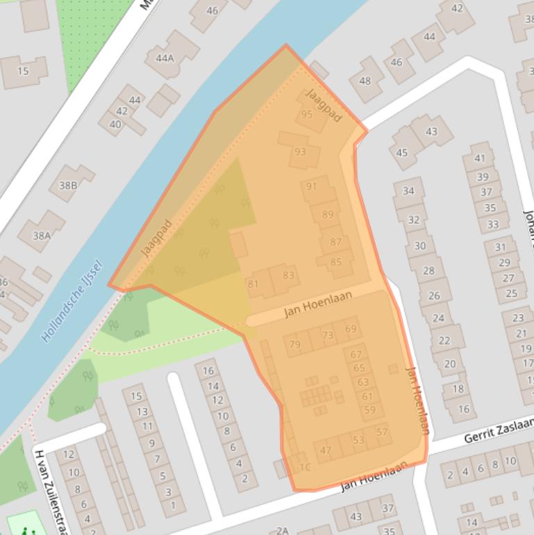 Kaart van postcodegebied 3417CB.