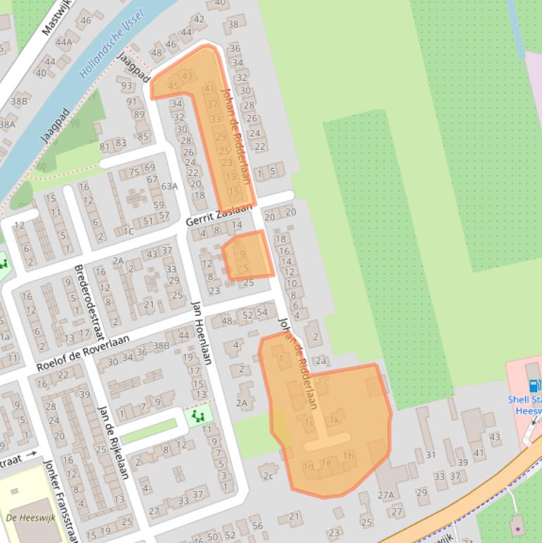 Kaart van postcodegebied 3417CE.