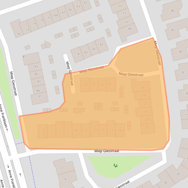 Kaart van postcodegebied 3417CW.