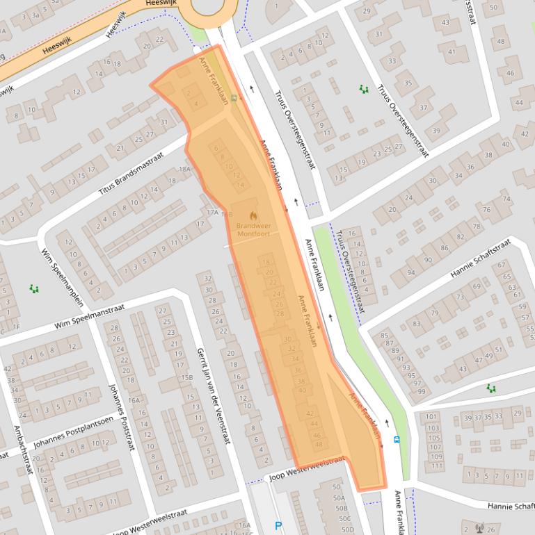 Kaart van postcodegebied 3417GE.