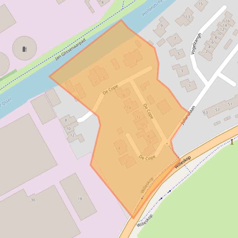 Kaart van postcodegebied 3417GV.