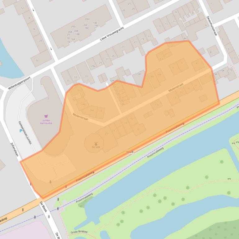 Kaart van postcodegebied 3417HR.