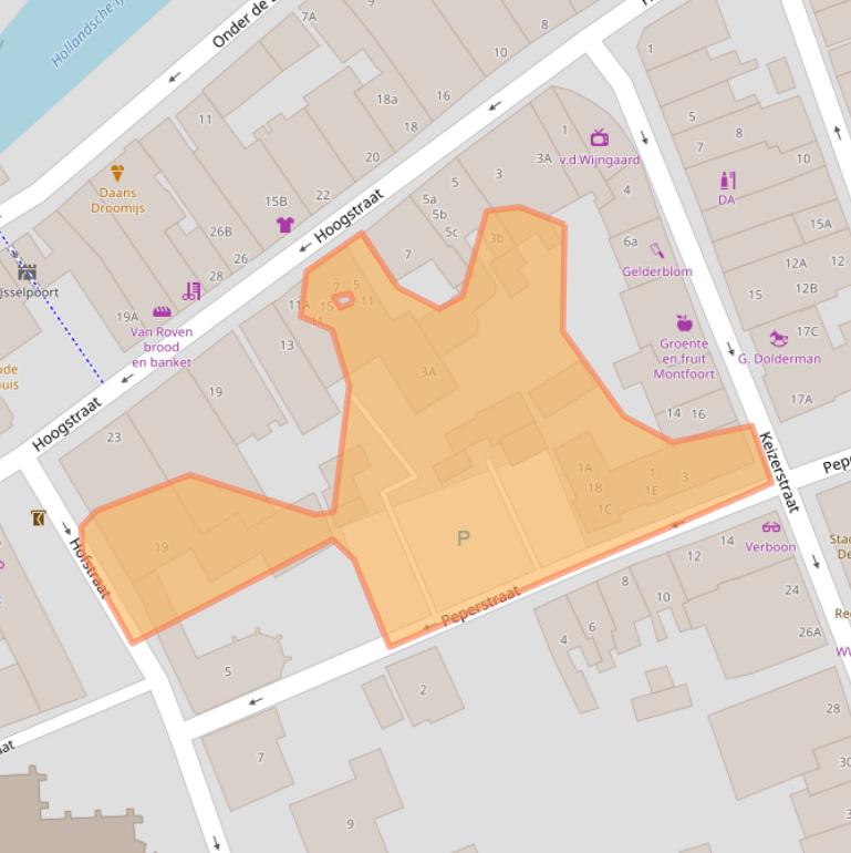 Kaart van postcodegebied 3417JE.