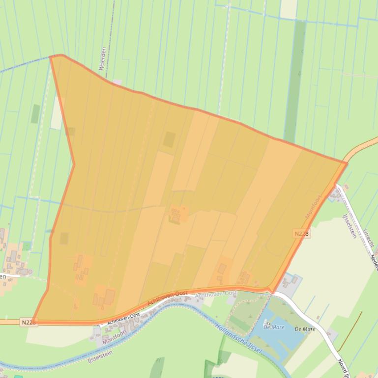 Kaart van postcodegebied 3417PC.
