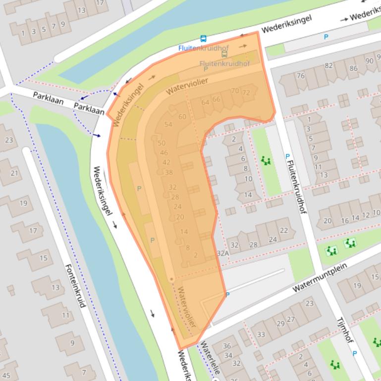 Kaart van postcodegebied 3417RA.