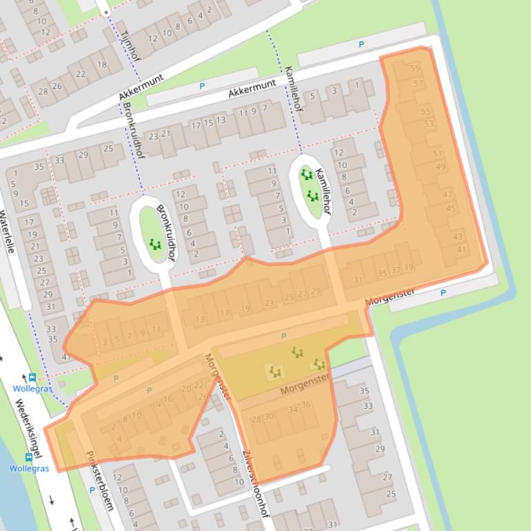 Kaart van postcodegebied 3417RN.