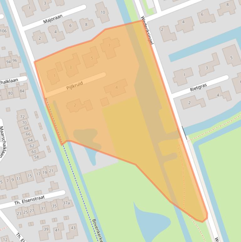 Kaart van postcodegebied 3417RX.