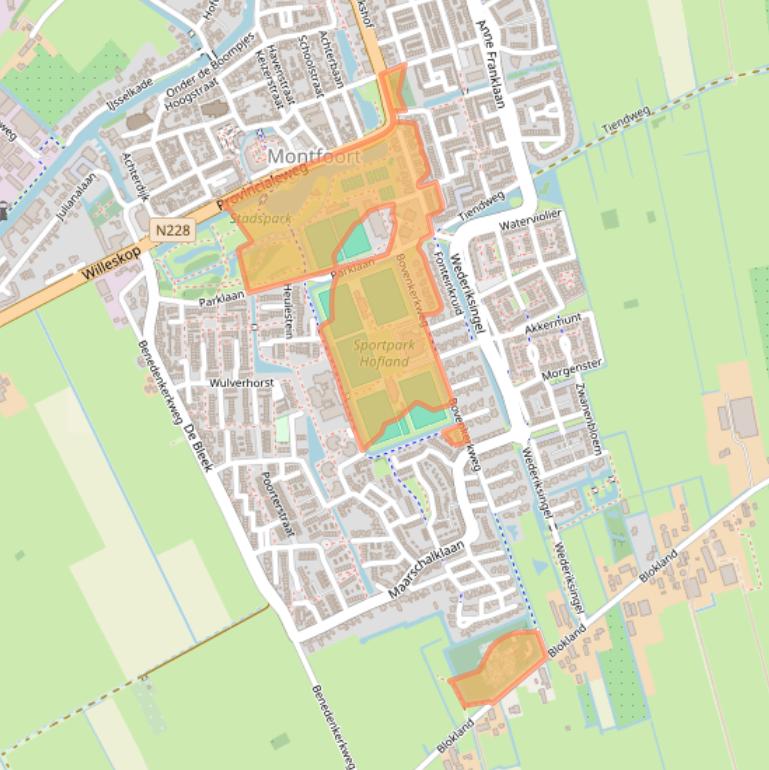 Kaart van postcodegebied 3417TA.