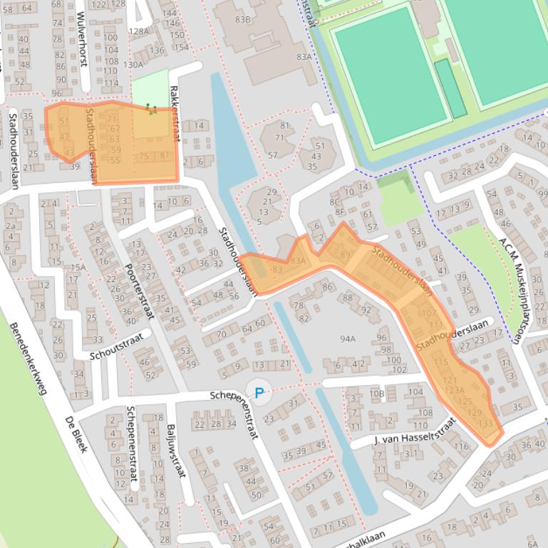Kaart van postcodegebied 3417TV.
