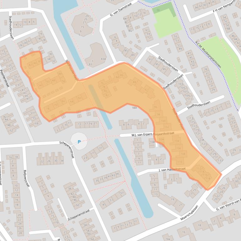 Kaart van postcodegebied 3417TX.