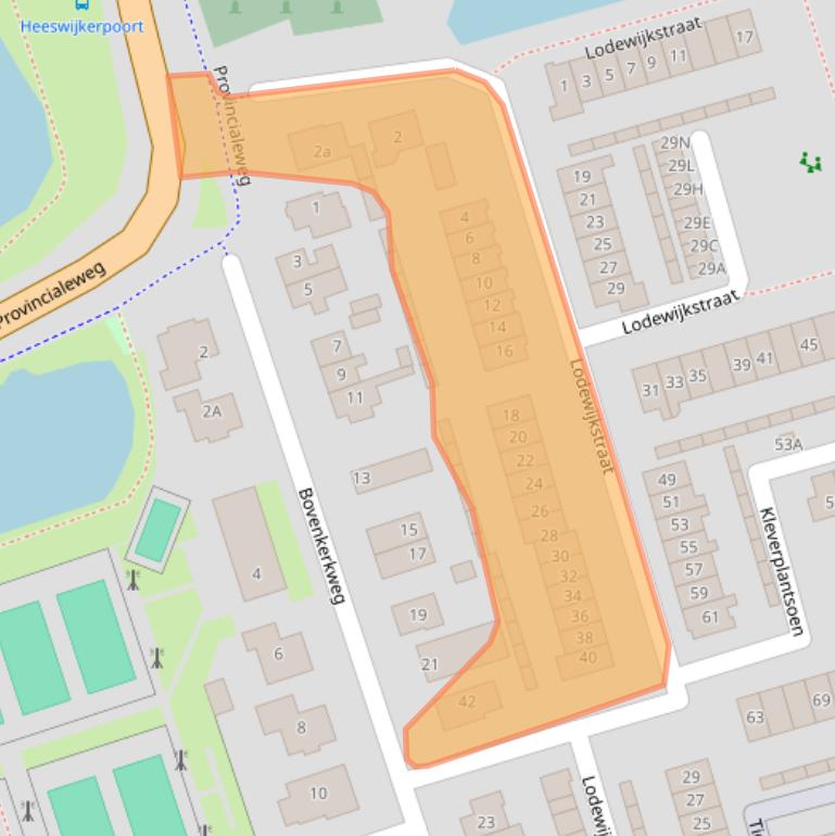 Kaart van postcodegebied 3417VE.