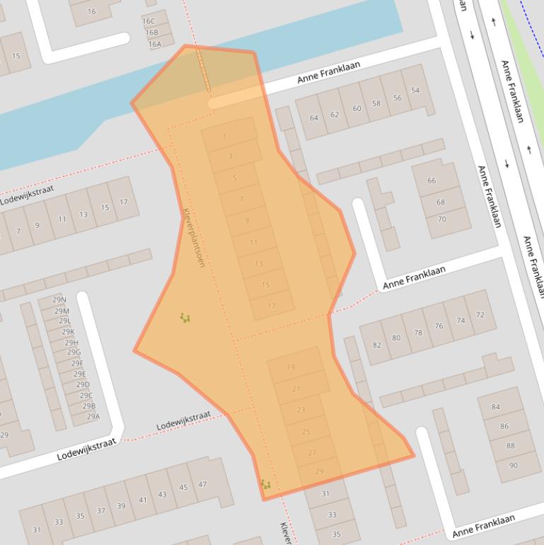 Kaart van postcodegebied 3417VG.