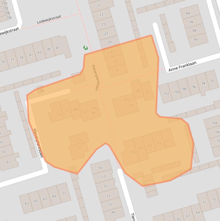 Kaart van postcodegebied 3417VH.