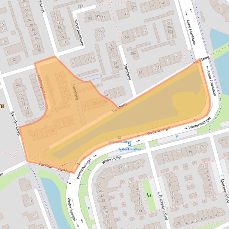 Kaart van postcodegebied 3417VJ.