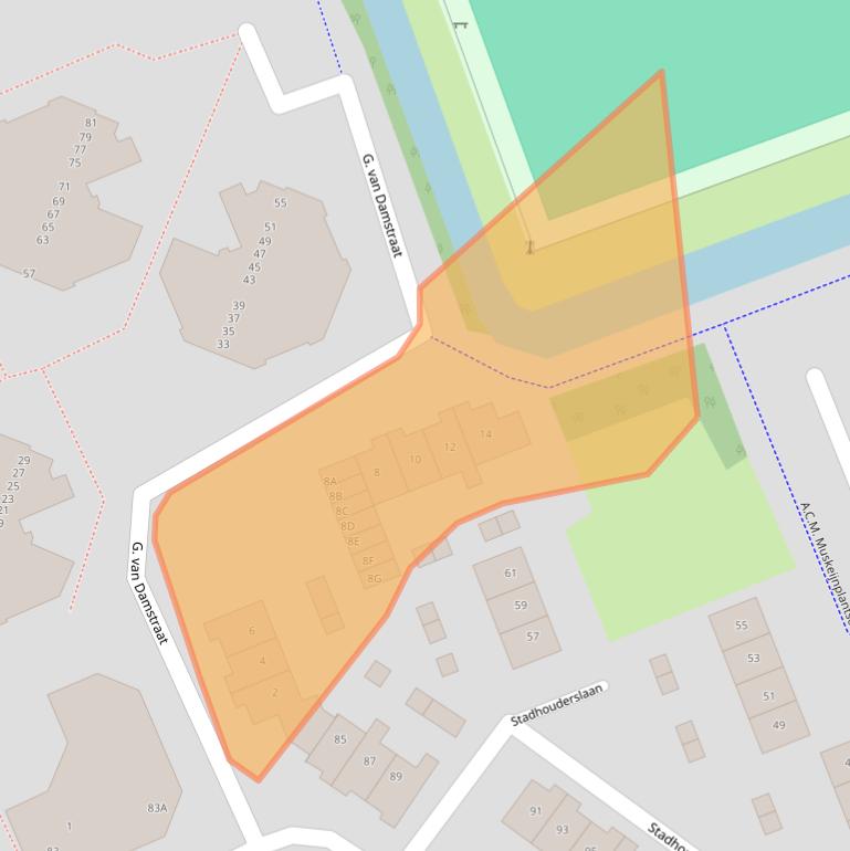 Kaart van postcodegebied 3417WE.