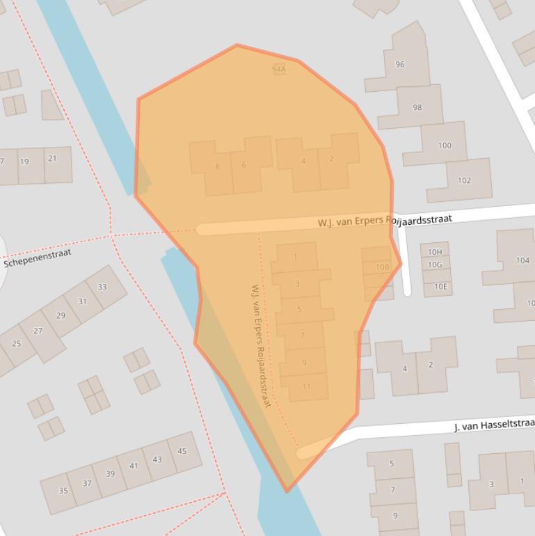 Kaart van postcodegebied 3417WG.