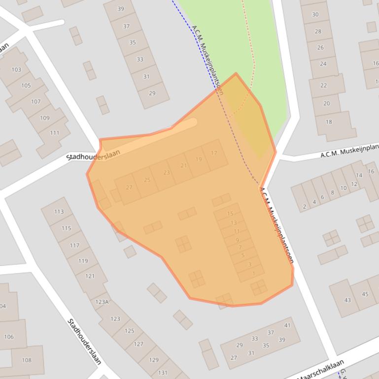 Kaart van postcodegebied 3417WL.