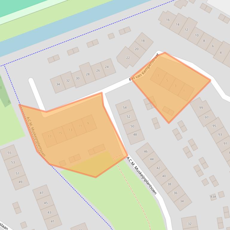 Kaart van postcodegebied 3417WS.