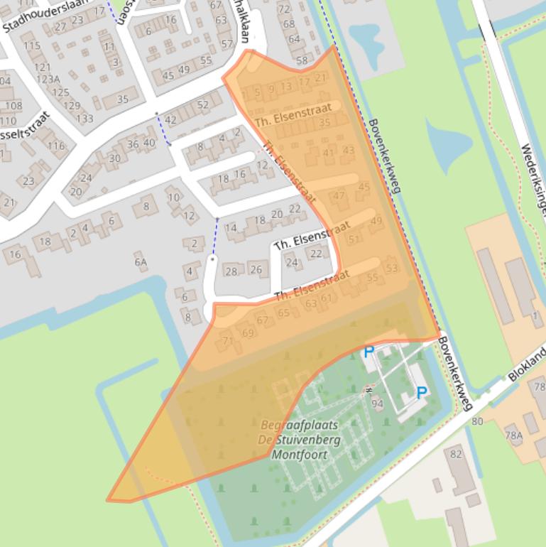 Kaart van postcodegebied 3417WX.