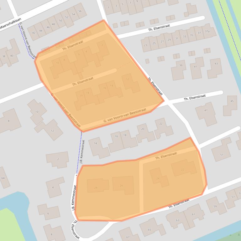 Kaart van postcodegebied 3417WZ.