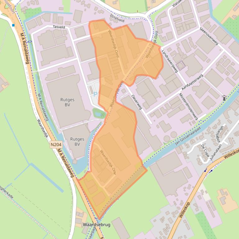 Kaart van postcodegebied 3417XJ.