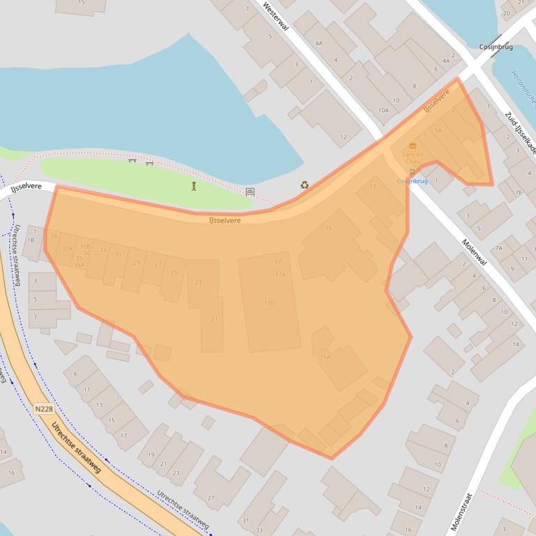 Kaart van postcodegebied 3421BV.