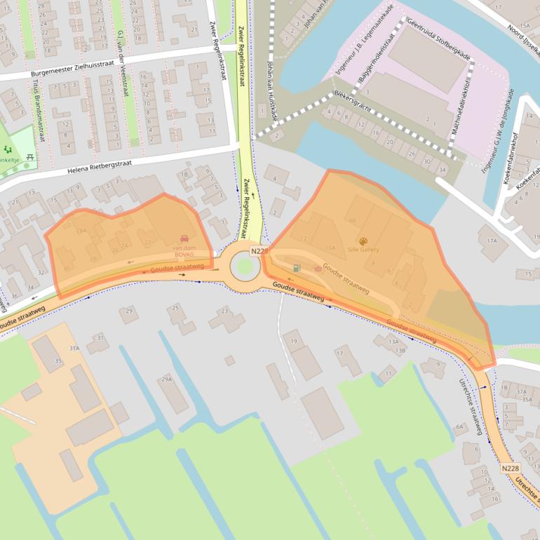 Kaart van postcodegebied 3421GJ.