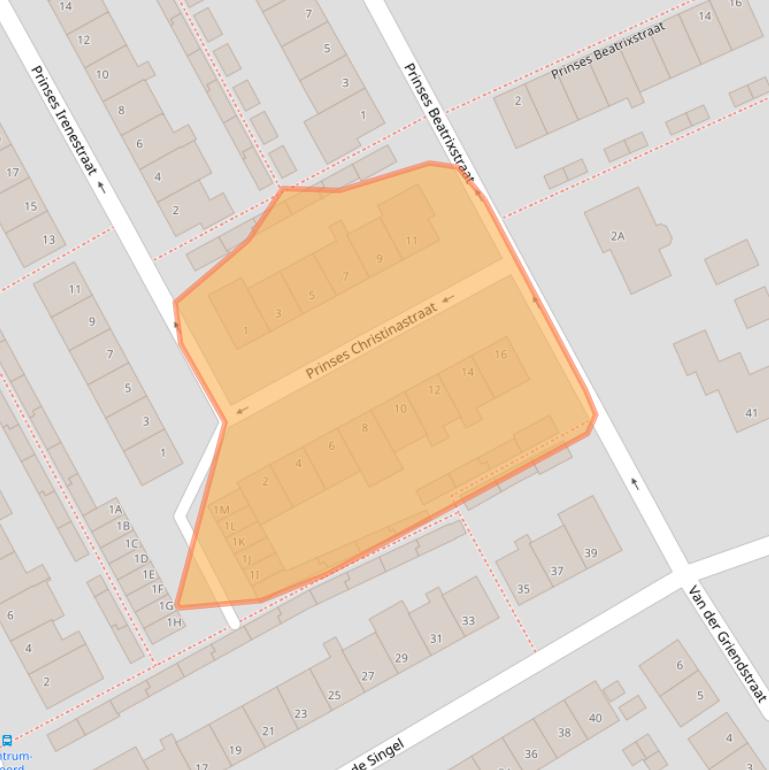 Kaart van postcodegebied 3421HJ.