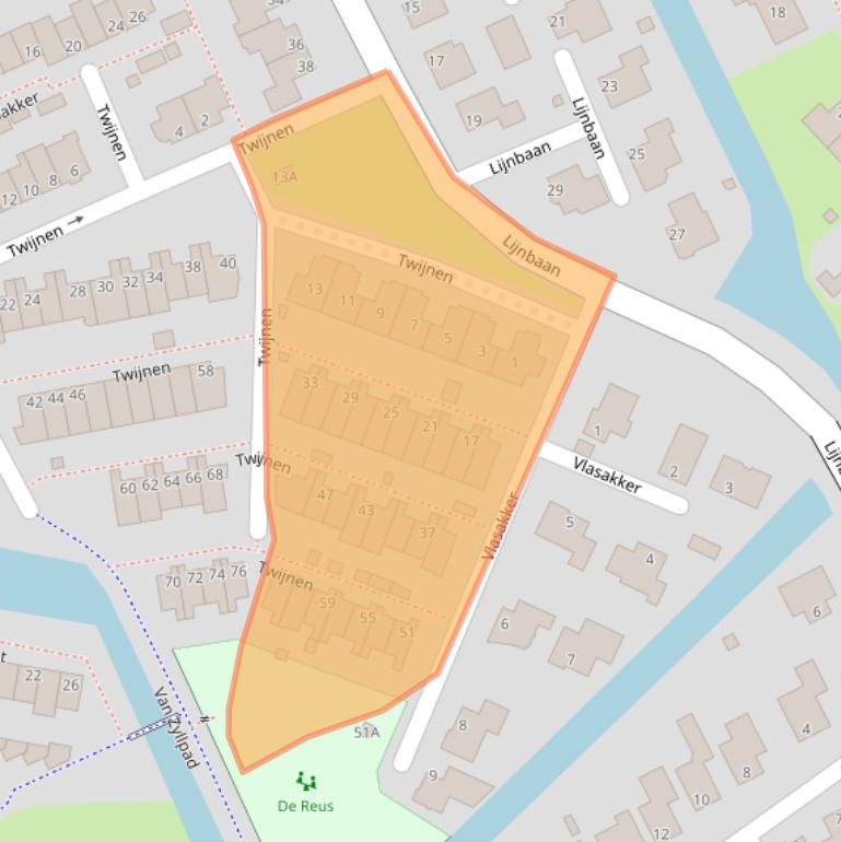 Kaart van postcodegebied 3421JM.