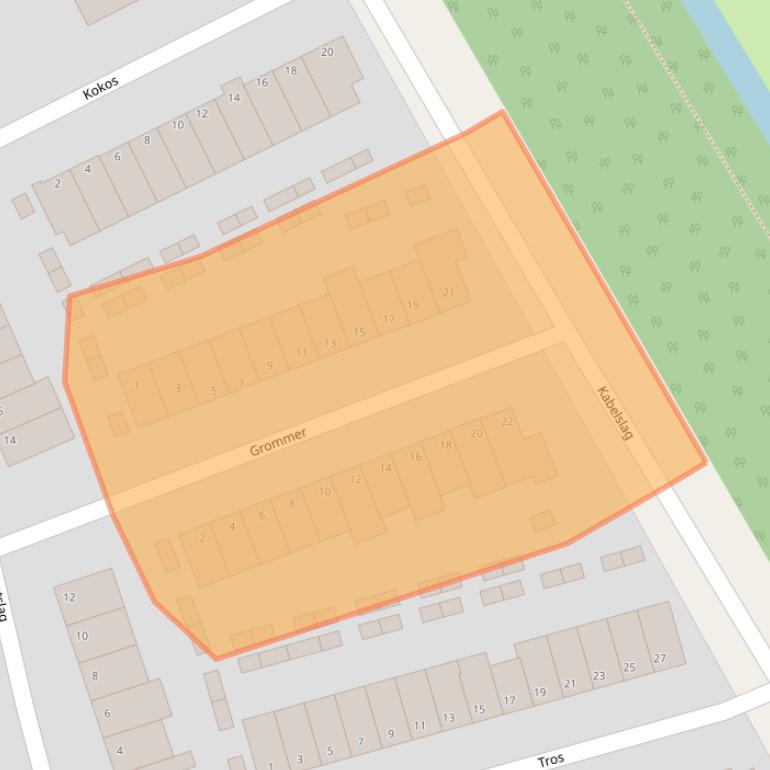 Kaart van postcodegebied 3421KN.