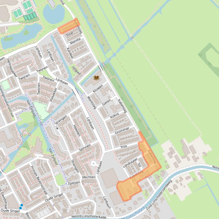 Kaart van postcodegebied 3421KZ.