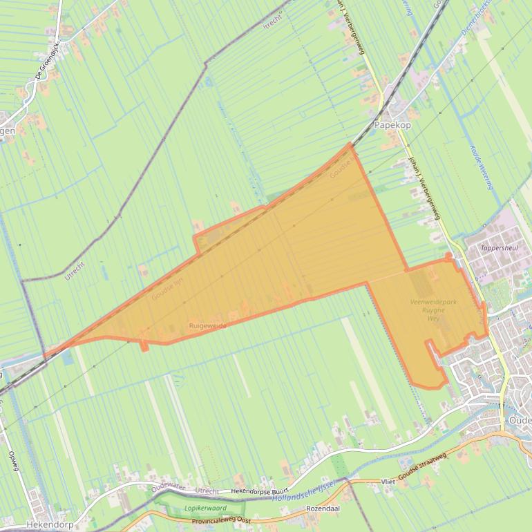 Kaart van postcodegebied 3421TH.