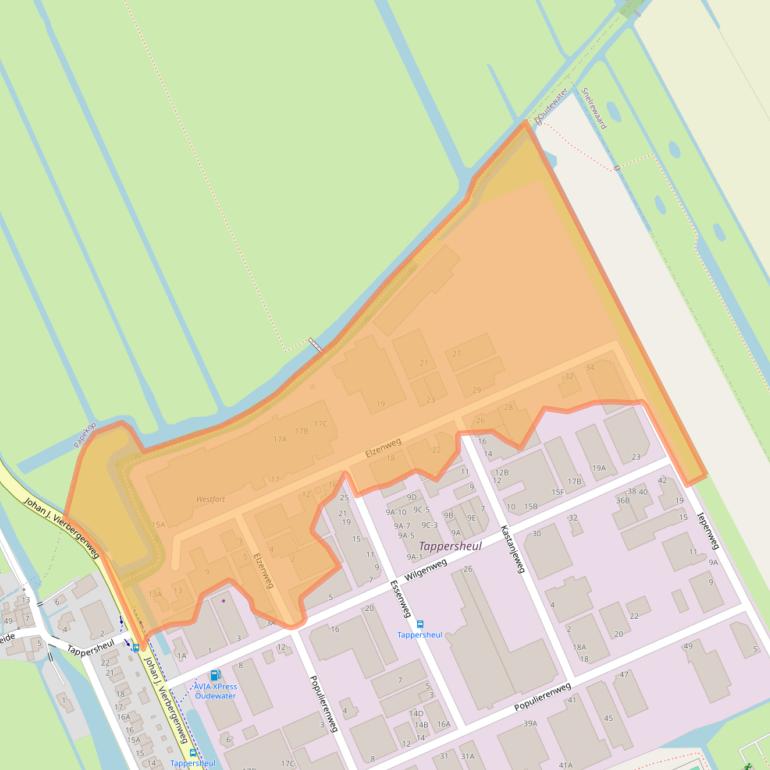 Kaart van postcodegebied 3421TT.