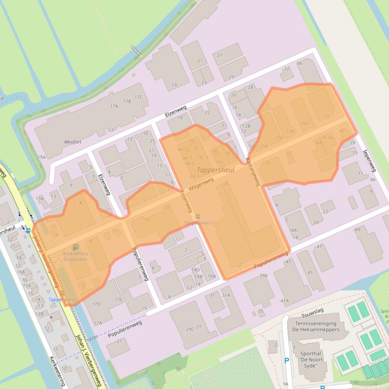 Kaart van postcodegebied 3421TV.