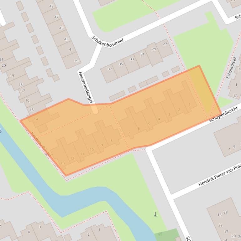 Kaart van postcodegebied 3421VG.