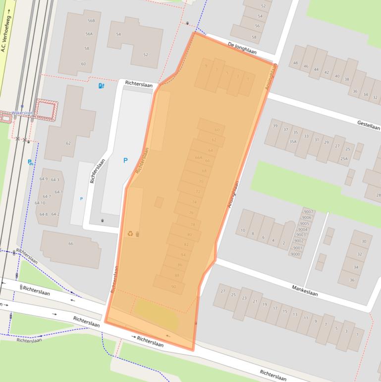 Kaart van postcodegebied 3431GW.