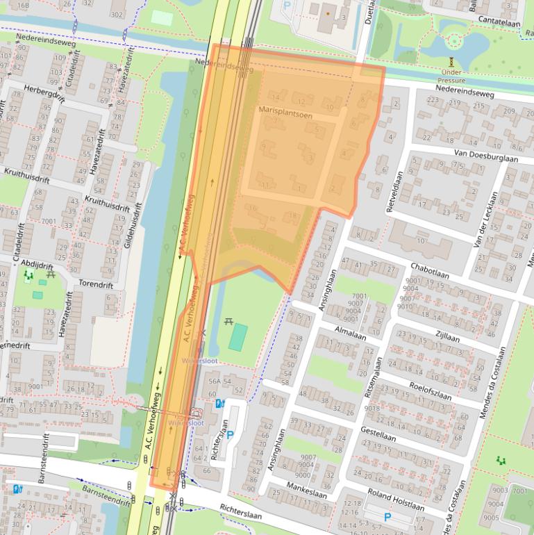 Kaart van postcodegebied 3431GZ.