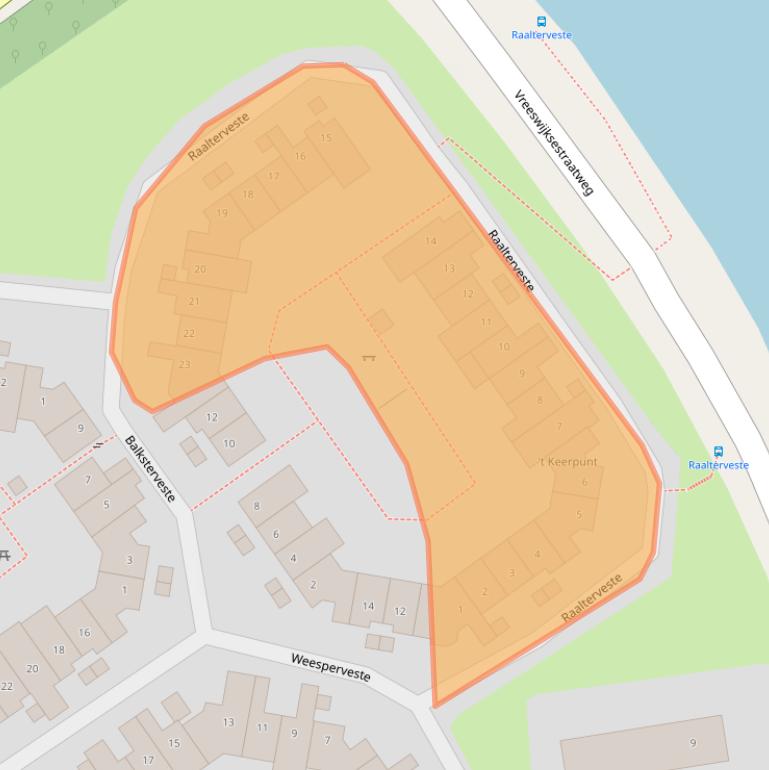 Kaart van postcodegebied 3432AA.