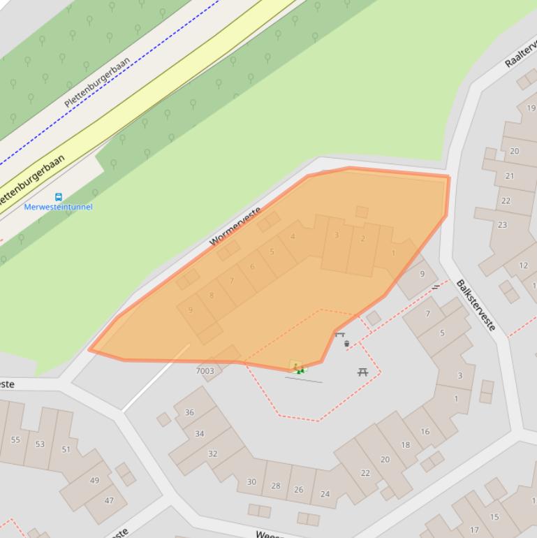 Kaart van postcodegebied 3432AC.