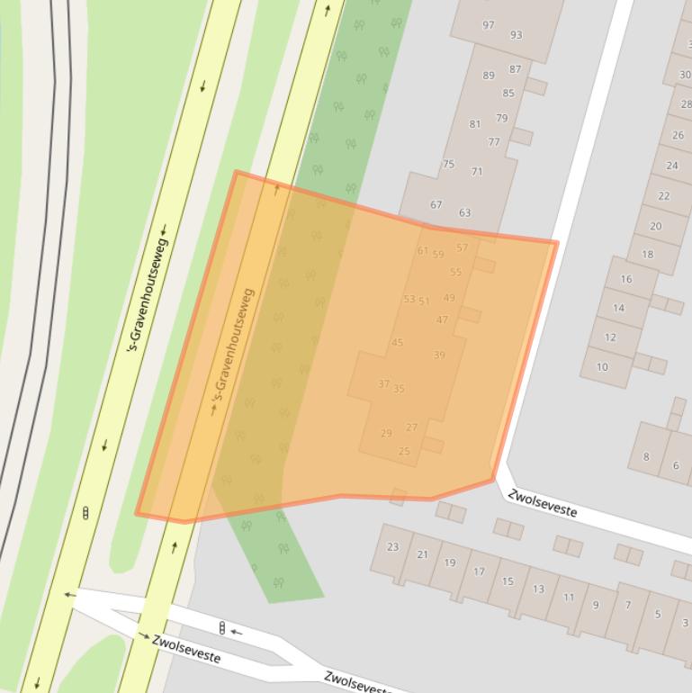 Kaart van postcodegebied 3432BJ.