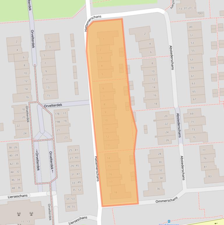Kaart van postcodegebied 3432EJ.