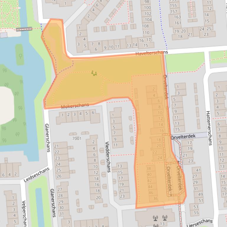 Kaart van postcodegebied 3432EK.