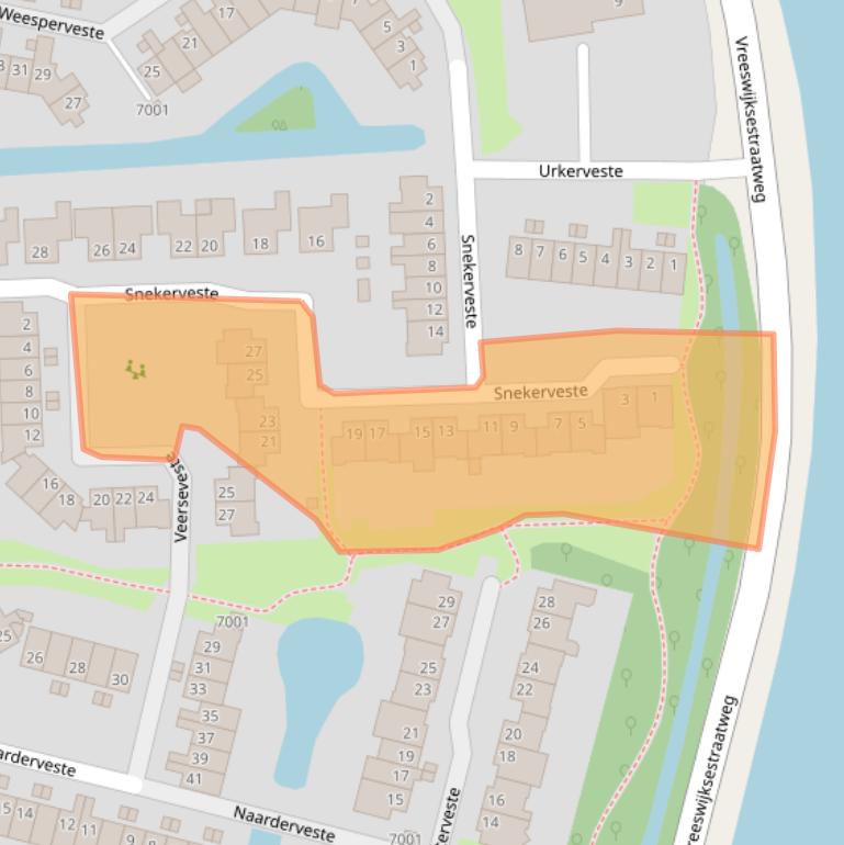 Kaart van postcodegebied 3432RB.