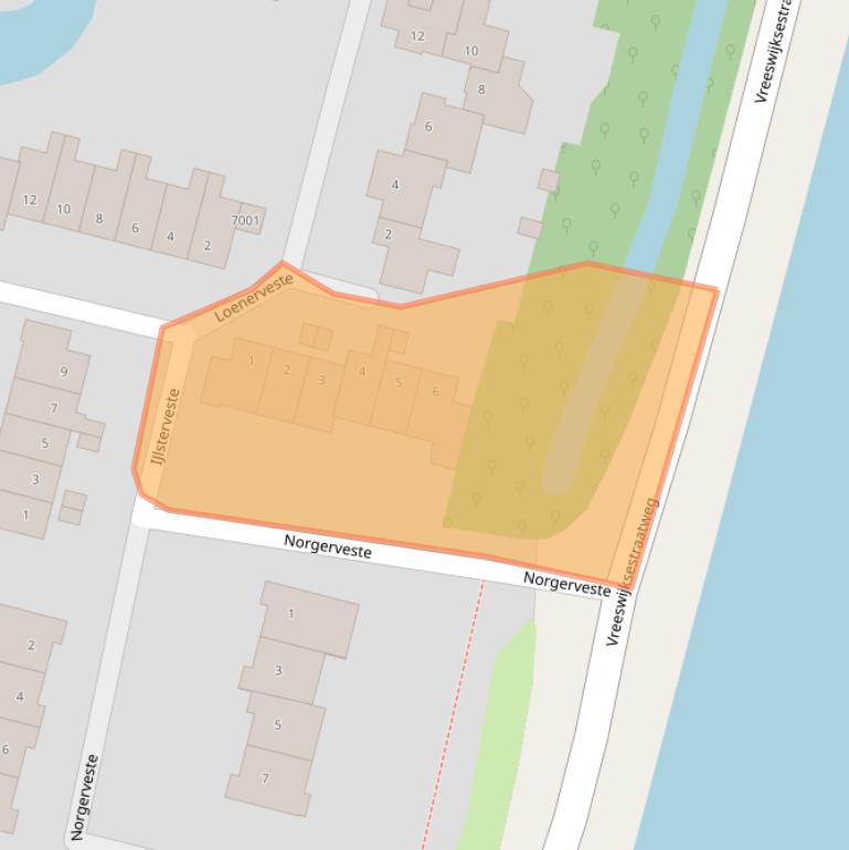 Kaart van postcodegebied 3432RL.