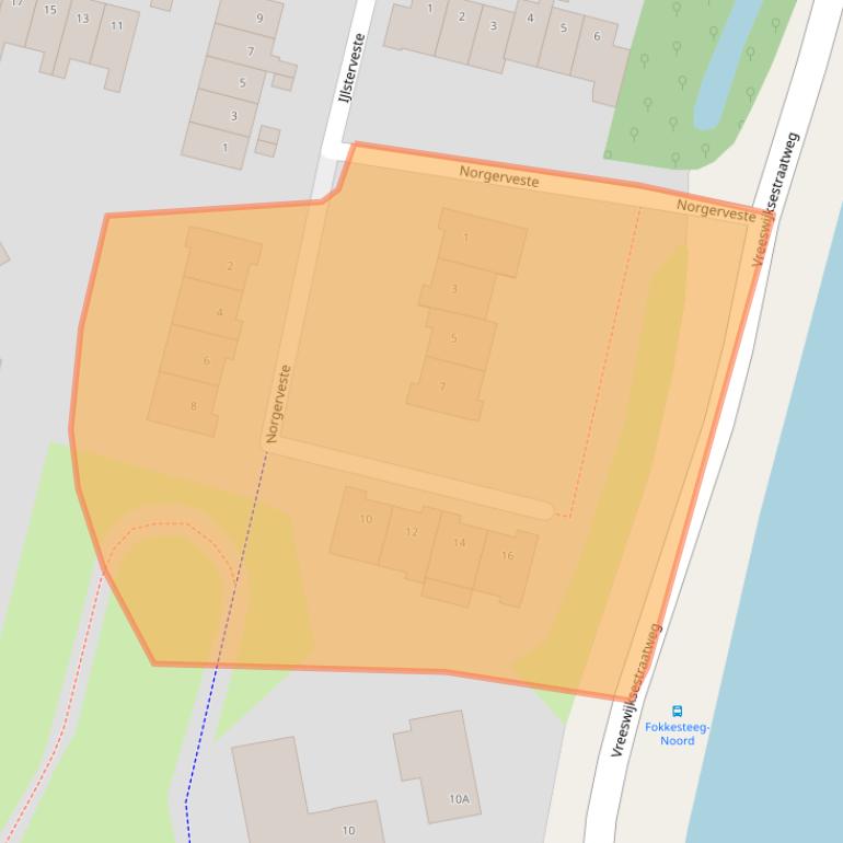 Kaart van postcodegebied 3432RX.