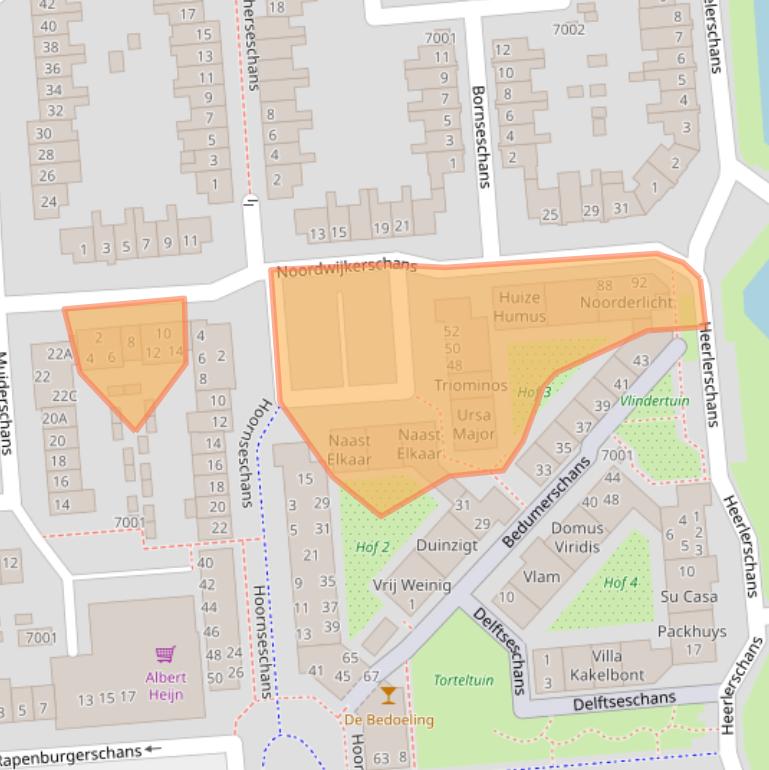 Kaart van postcodegebied 3432TB.