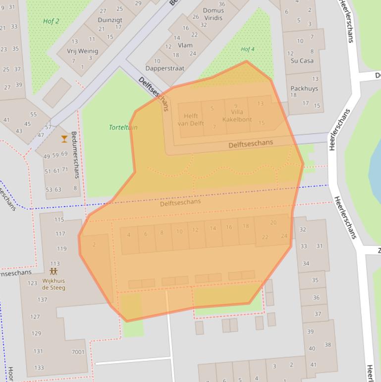 Kaart van postcodegebied 3432TD.