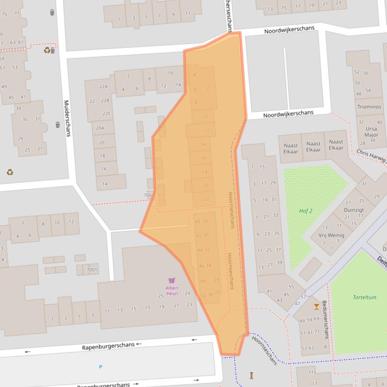 Kaart van postcodegebied 3432TL.